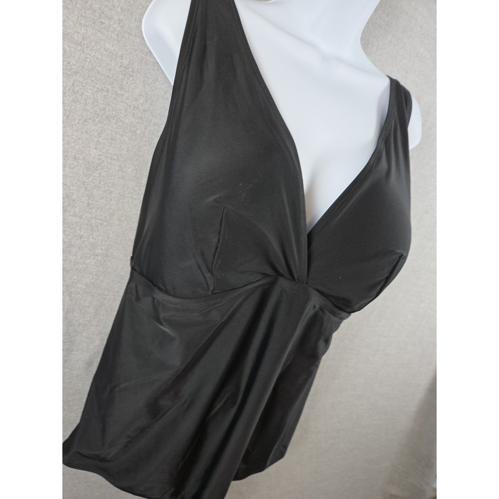 Torrid 4X Swimsuit‎ Bathing Suit One Piece Black Molded Cups No Wires Adjustable - Picture 3 of 9